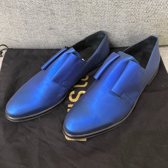 Miista London Metallic Blue Fiona Oxford Brogues Size US 8 EU 38 - Picture 1 of 4